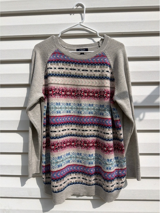 Chaps Sweaters - Chaps Women’s Fair Isle Multicolor Cotton Blend Crew Neck Sweater size 1X NWT